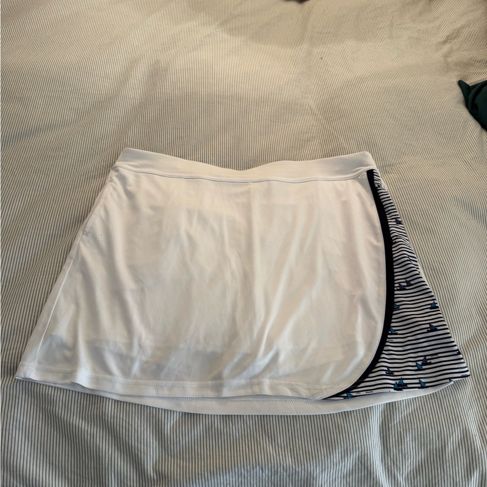 PGA Tour White and Navy Skater Skirt